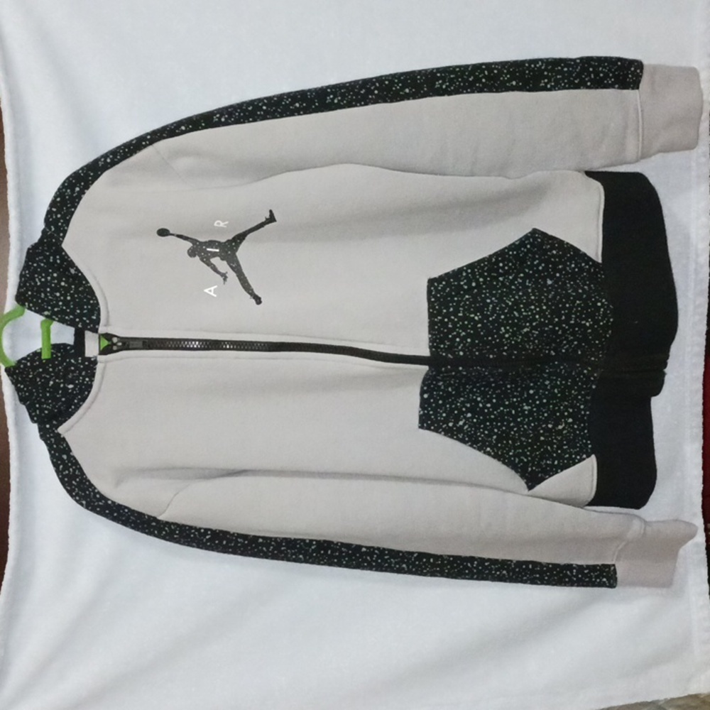Jordan Kids Grey Hoodie With Black Speckle